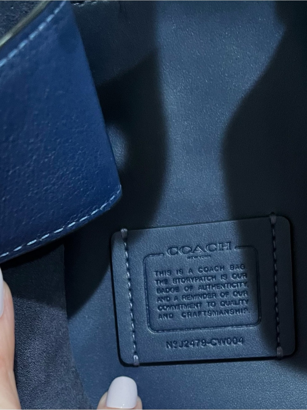COACH Hadley Blue Suede Turn Lock Shoulder Bag CW004 - Picture 12 of 13